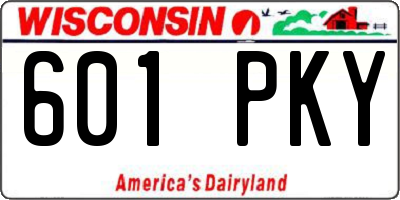 WI license plate 601PKY