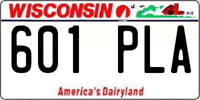 WI license plate 601PLA
