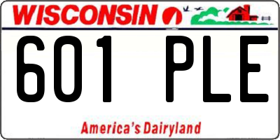 WI license plate 601PLE