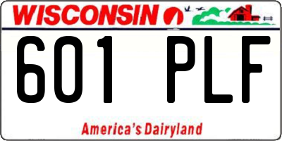 WI license plate 601PLF