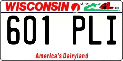 WI license plate 601PLI