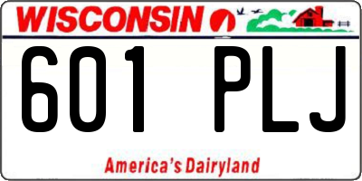 WI license plate 601PLJ