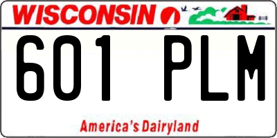 WI license plate 601PLM