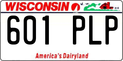 WI license plate 601PLP