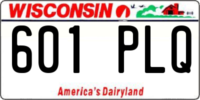 WI license plate 601PLQ