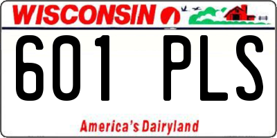 WI license plate 601PLS