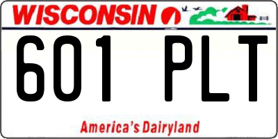 WI license plate 601PLT