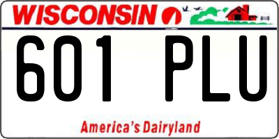 WI license plate 601PLU