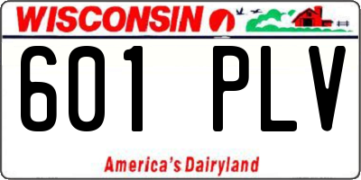 WI license plate 601PLV