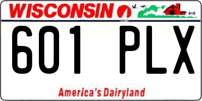 WI license plate 601PLX