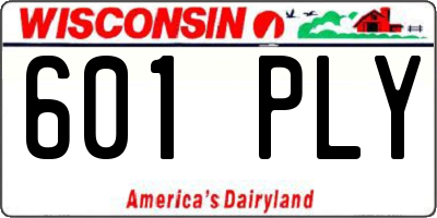 WI license plate 601PLY