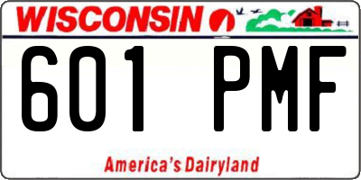 WI license plate 601PMF