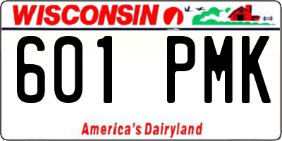 WI license plate 601PMK