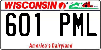WI license plate 601PML