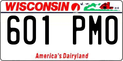 WI license plate 601PMO