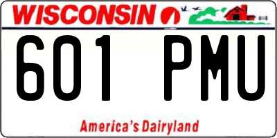WI license plate 601PMU