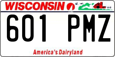 WI license plate 601PMZ