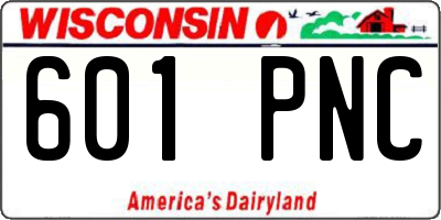 WI license plate 601PNC