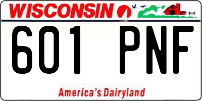 WI license plate 601PNF