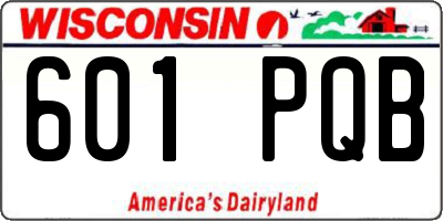 WI license plate 601PQB