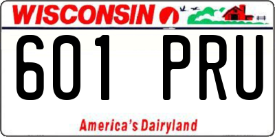 WI license plate 601PRU