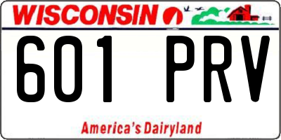 WI license plate 601PRV