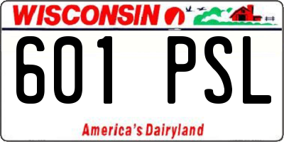 WI license plate 601PSL