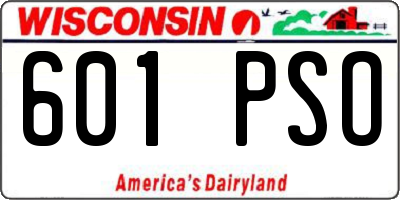 WI license plate 601PSO