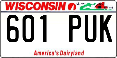 WI license plate 601PUK