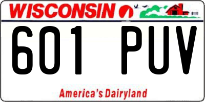 WI license plate 601PUV