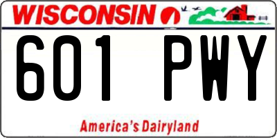 WI license plate 601PWY