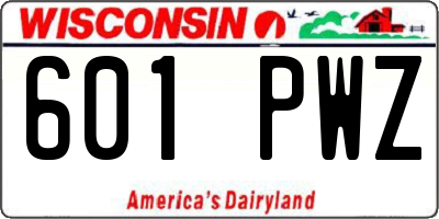WI license plate 601PWZ
