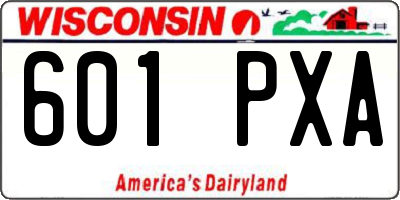 WI license plate 601PXA