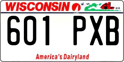 WI license plate 601PXB