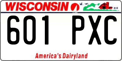 WI license plate 601PXC