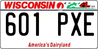 WI license plate 601PXE