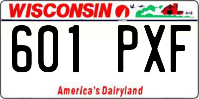 WI license plate 601PXF