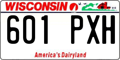 WI license plate 601PXH