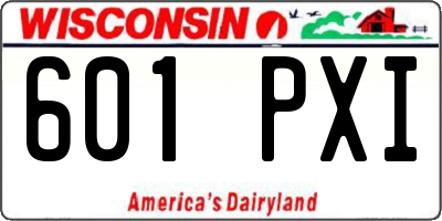 WI license plate 601PXI