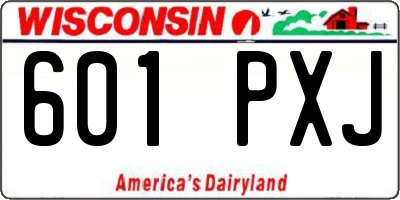 WI license plate 601PXJ
