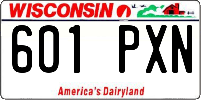 WI license plate 601PXN
