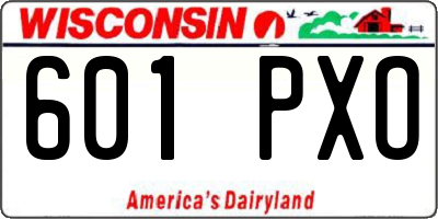 WI license plate 601PXO