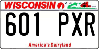 WI license plate 601PXR