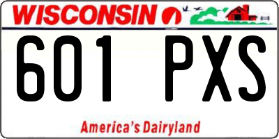 WI license plate 601PXS
