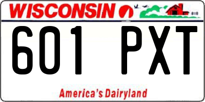 WI license plate 601PXT