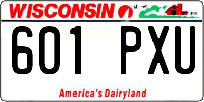 WI license plate 601PXU