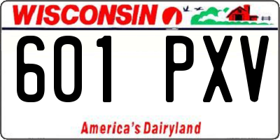 WI license plate 601PXV