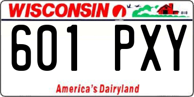 WI license plate 601PXY