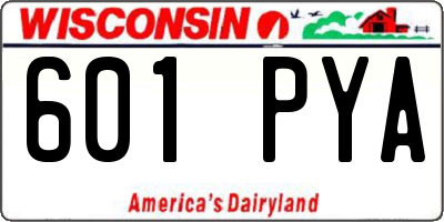WI license plate 601PYA