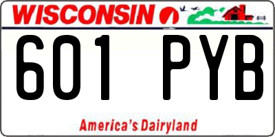 WI license plate 601PYB